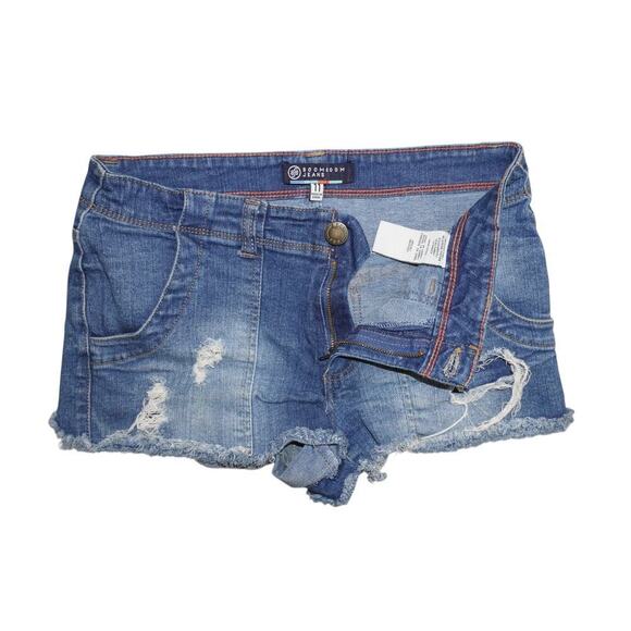 Boom Boom Jeans Light Wash Frayed Hem Shorts – Size 11 - Picture 2 of 5